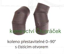 Koleno stavitelné 160/0-90°/1,5mm s čistícím otvorem